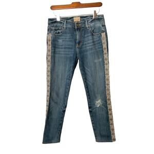 Driftwood Sz 27 Women's Jackie Jeans Western Aztec Tuxedo Stripe Distressed